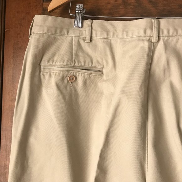 Lands' End Khaki Flat Front Pants Size 42 x 26 - Picture 12 of 13